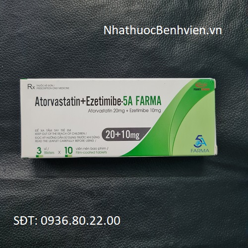 Thuốc Atorvastatin + Ezetimibe - 5A Farma