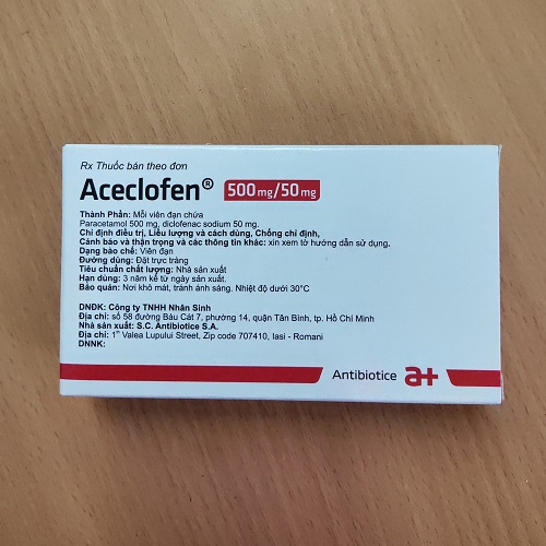 Thuốc Aceclofen 500mg/50mg
