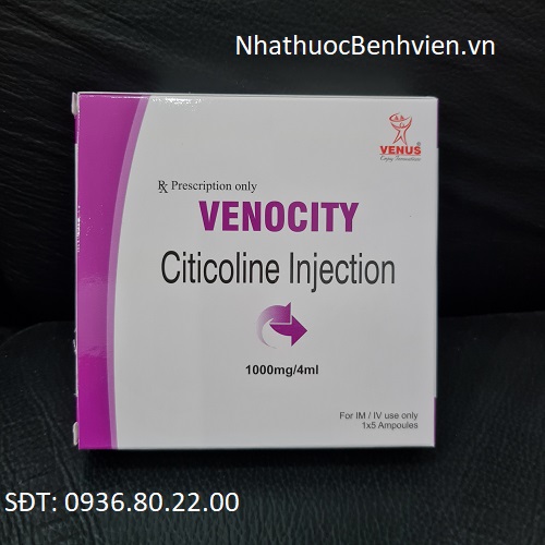 Thuốc Venocity Citicoline Injection 1000mg/4ml - Hộp 5 ống
