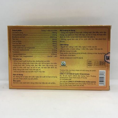 Thực phẩm bảo vệ sức khỏe Hoạt Huyết An Thần Nacophar