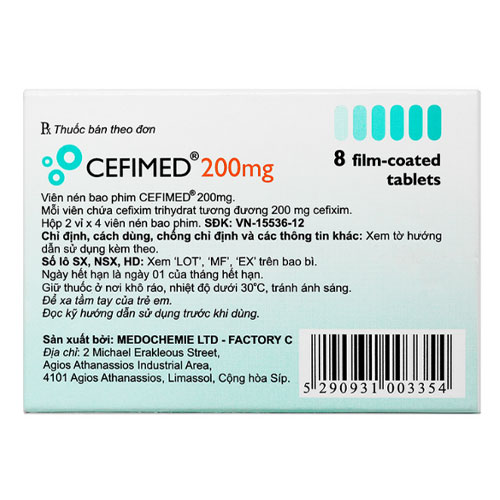 Thuốc Cefimed 200mg Cefixime