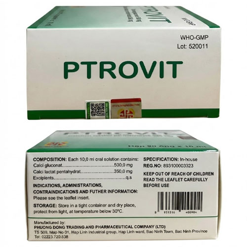 Thuốc Dung dịch uống Ptrovit
